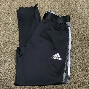 Adidas prime blue jogger pants. Adult medium. Never work. Black/white stripes.